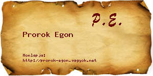 Prorok Egon névjegykártya